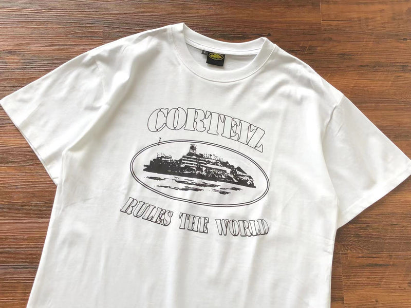 Camiseta Corteiz bules the world branca